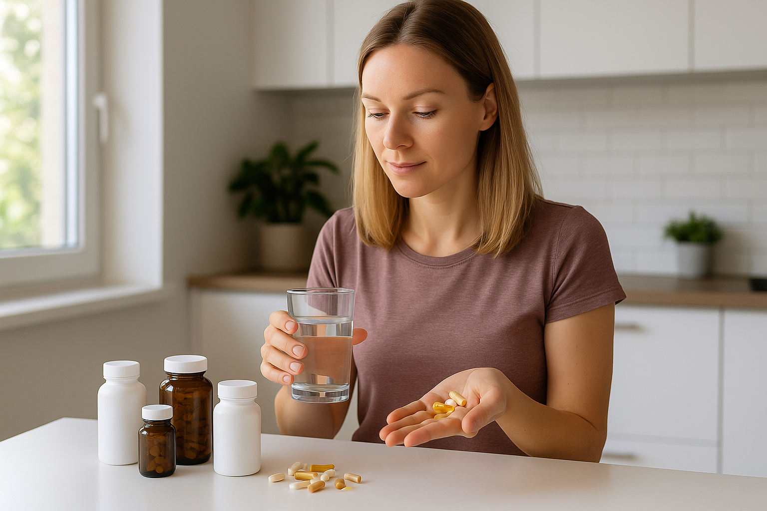 a person having supplements